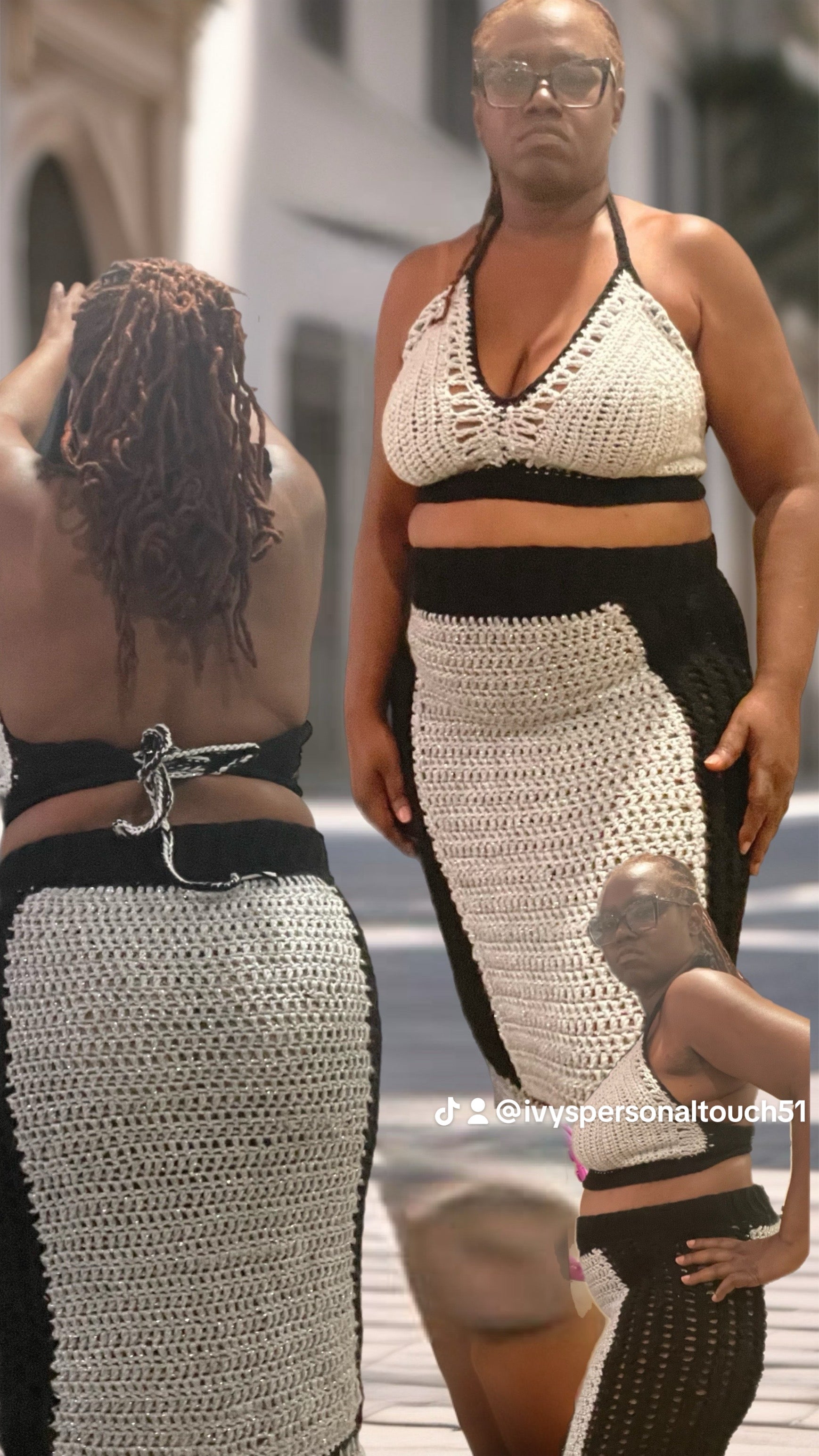 Bralette top and skirt set