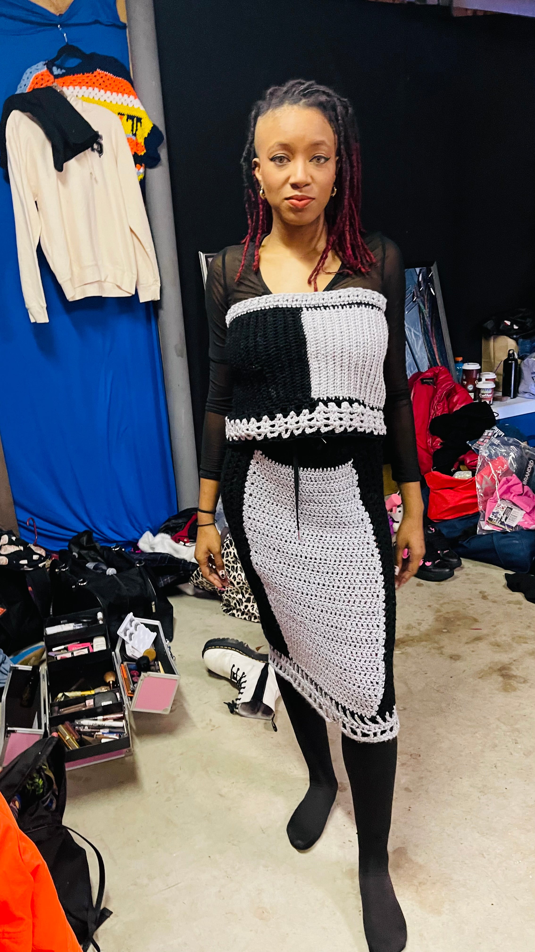 Bralette top and skirt set