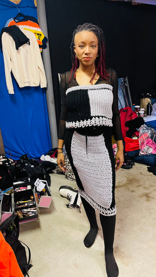 Bralette top and skirt set