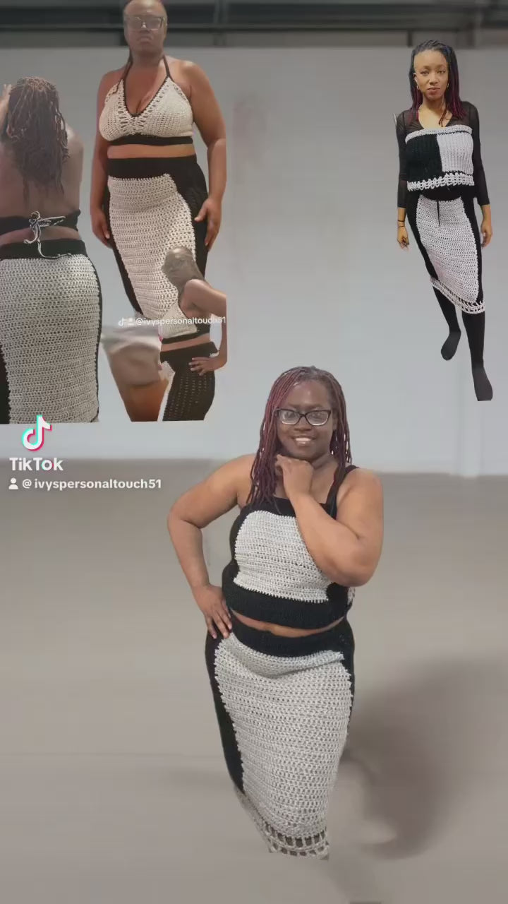 Bralette top and skirt set